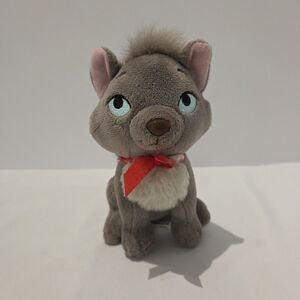 Disney Store The Aristocats Berlioz 7" Plush Gray Kitten with Ribbon Grey Rare